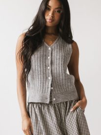 Cindy Sweater Vest in Heather Grey - FINAL SALE