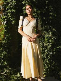 Nellie Drop Waist Maxi Dress in Yellow