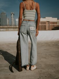 Nicerway Crochet Wide Leg Jeans