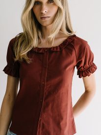 Connie Ruffle Blouse in Rust - FINAL SALE