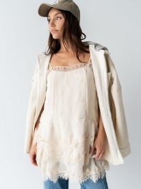 Lewis Lace Mini Dress in Cream - FINAL SALE