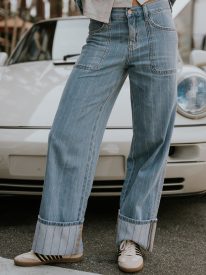 Mckell Cuffed Wide Leg Jeans