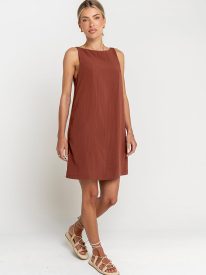 Aria Mini Dress in Brown