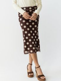 Nicerway Polka Dot Maxi Skirt
