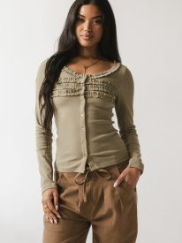 Nicerway Ruffle Top in Olive - FINAL SALE