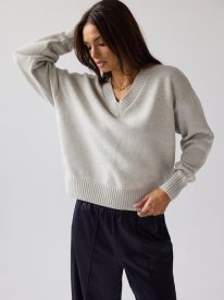 Adella Knit Sweater in Silver - FINAL SALE