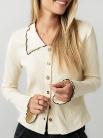 Nicerway Contrast Top in Cream - FINAL SALE