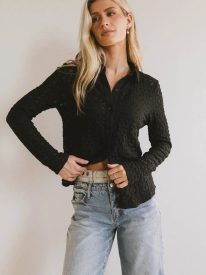 Lockie Lace Button Up in Black - FINAL SALE