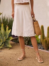 Molly Embroidered Shorts in White