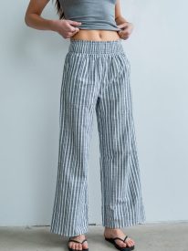 Nicerway Striped Pants in Black