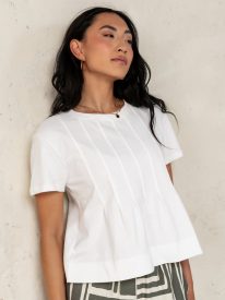 Cattelain Pleated Top in Ivory