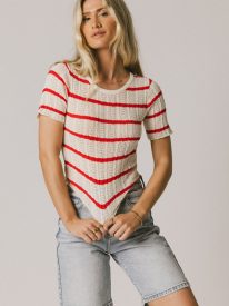 Meggie Striped Sweater in Red - FINAL SALE