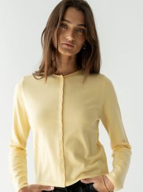 Nicerway Button Up Cardigan in Yellow