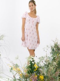 Nicerway Floral Mini Dress in Pink