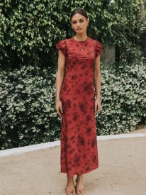 Ellianna Floral Maxi Dress in Brick