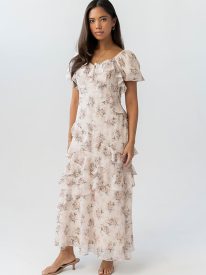 Oakley Ruffle Floral Maxi Dress