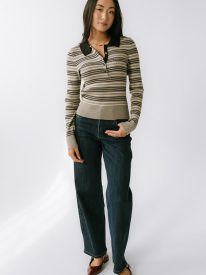 Romero Striped Sweater in Grey