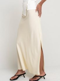 Ashlyn Textured Maxi Skirt in Natural