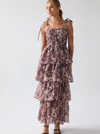 Susan Ruffle Maxi Dress