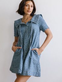 Camryn Collared Baby Doll Dress in Medium Wash - FINAL SALE