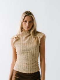 Lue Sheer Top in Taupe - FINAL SALE