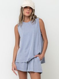 Kaytee Ribbed Shorts in Blue