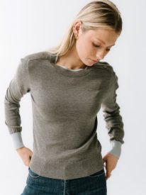 Rustin Contrast Sweater in Grey - FINAL SALE