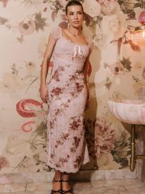 Nancie Floral Mesh Maxi Dress