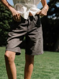Kaydence Bermuda Shorts in Washed Black