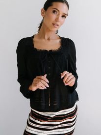 Nicerway Sheer Blouse in Black - FINAL SALE