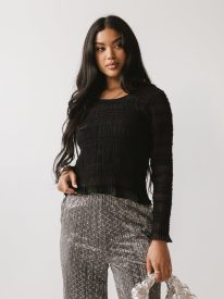 Opie Smocked Top in Black - FINAL SALE