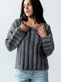 Nicerway Ribbed Sweater in Charcoal - FINAL SALE