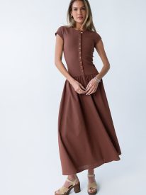 Nicerway Maxi Dress in Red-Brown