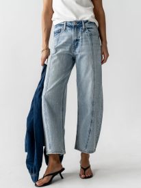 Kessie Rhinestone Barrel Jeans