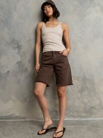 Layla Denim Shorts in Brown