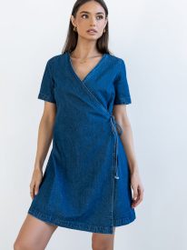 Rue Denim Wrap Dress