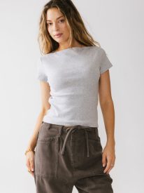 Martha Boatneck Top in Grey - FINAL SALE
