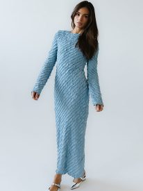 Nicerway Ruffle Maxi Dress in Blue - FINAL SALE