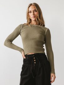 Russel Ribbed Sweater in Olive - FINAL SALE