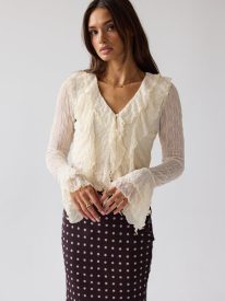 Nicerway Ruffle Top in Ivory - FINAL SALE