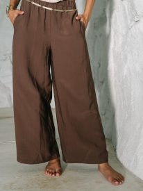 Nicerway Wide Leg Pants in Brown