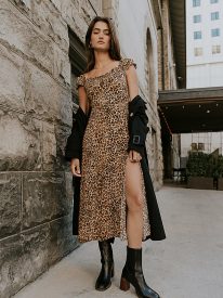 Kylie Leopard Midi Dress