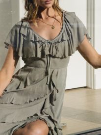 Kora Ruffle Maxi Dress in Olive - FINAL SALE