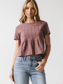 Cattelain Pleated Top in Plum