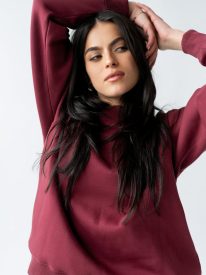Nicerway Oversized Sweatshirt in Burgundy - FINAL SALE
