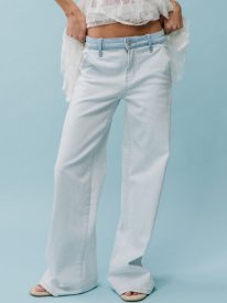 Kendall Striped Wide Leg Jeans