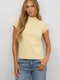 Nicerway Mock Neck Tee in Yellow