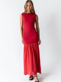 Lindsey Mermaid Maxi Dress in Red