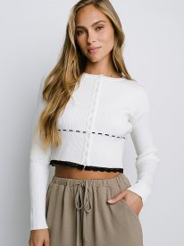 Irene Ribbed Sweater in Cream - FINAL SALE