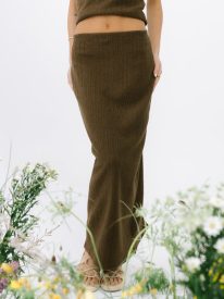 Opal Textured Skirt in Brown